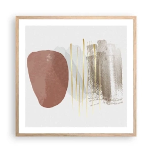 Póster en marco roble claro - Una columnata abstracta - 60x60 cm