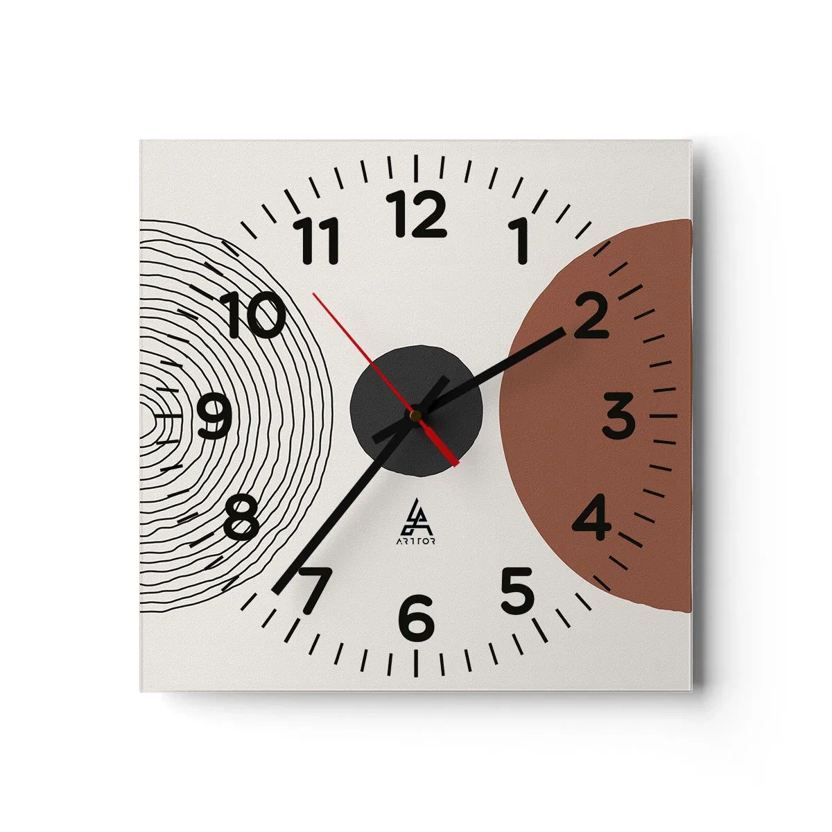 Reloj de pared - Reloj de vidrio - En el centro de la atención - 30x30 cm