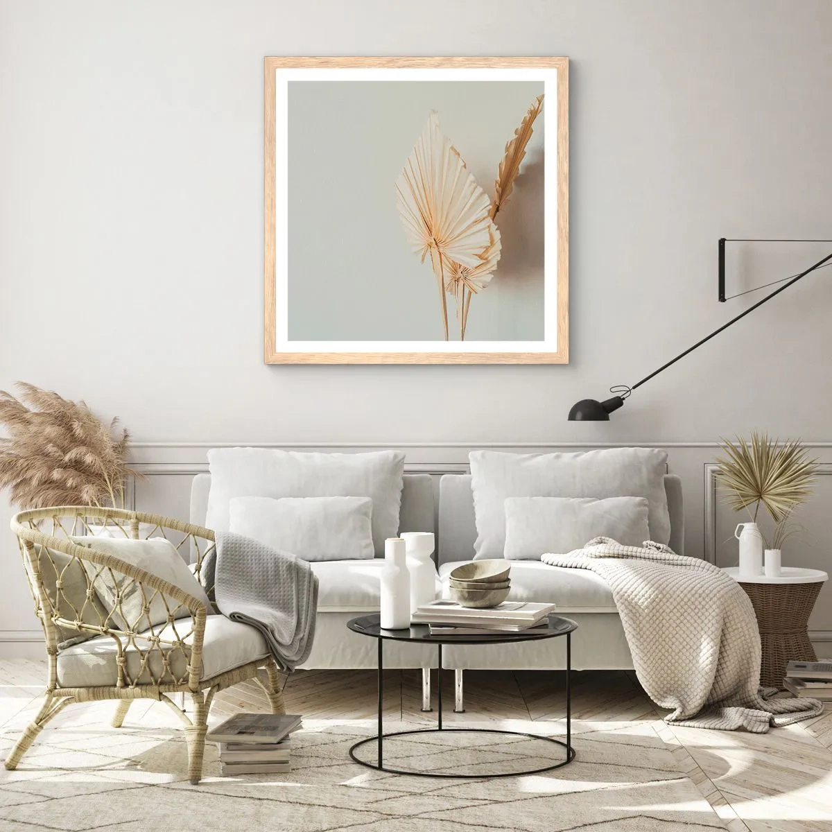 Póster en marco roble claro - Armonía y consuelo - 40x40 cm