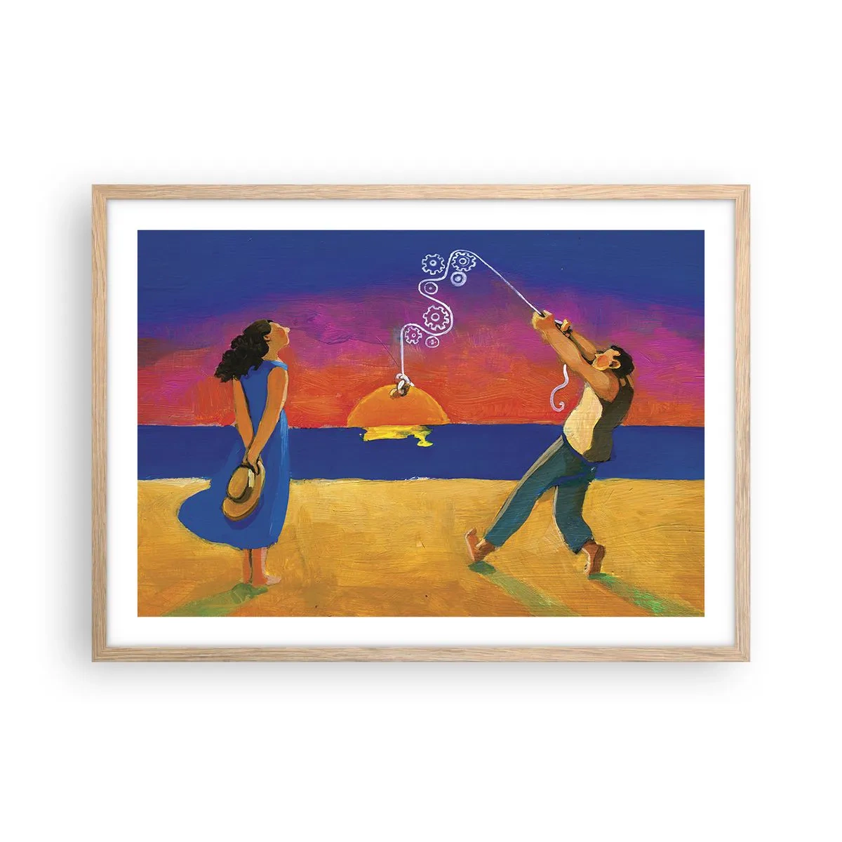 Póster en marco roble claro - Mucho más que una estrella del cielo - 70x50 cm