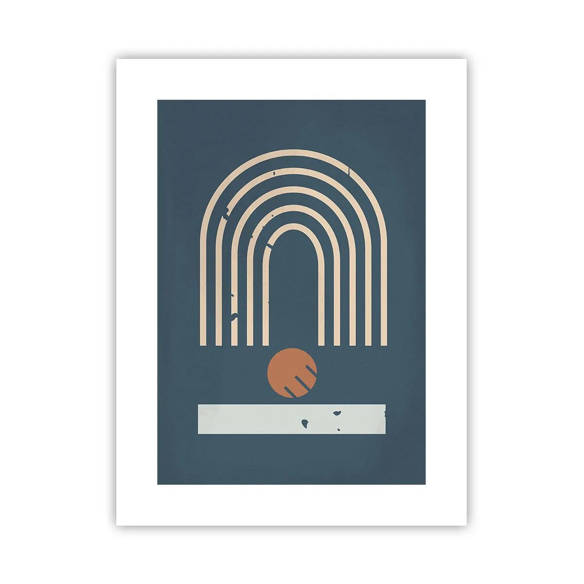 Póster - Geometría sobre azul marino - 30x40 cm