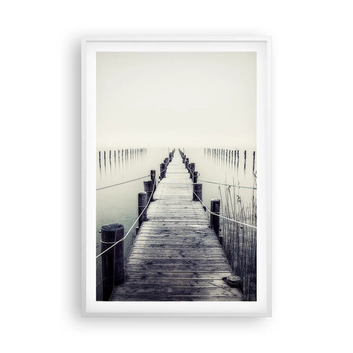 Póster en marco blanco - Sumergirse en la paz - 61x91 cm