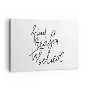 Cuadro sobre lienzo - Impresión de Imagen - Una cita motivacional en estilo minimalista. - 120x80cm - Es posible - Decoración de pared moderna para salón y dormitorio ARTTOR