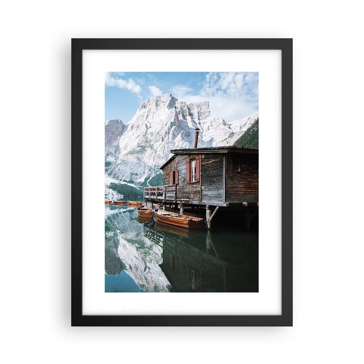 Póster en marco negro - Una mañana cristalina de montaña - 30x40 cm