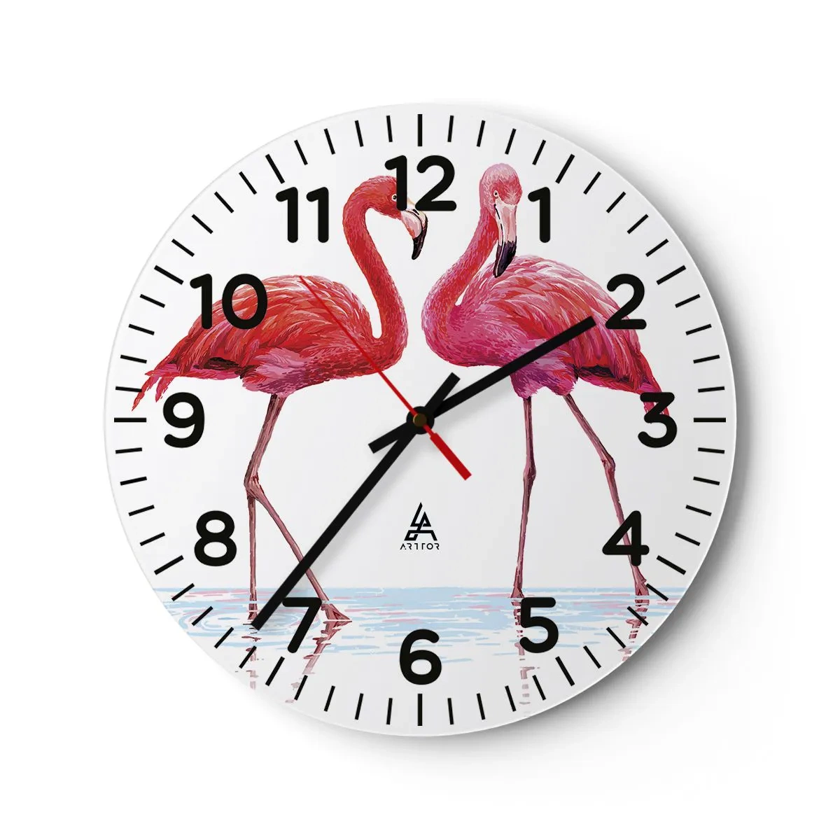 Reloj de pared - Reloj de vidrio - Cita rosada - 30x30 cm