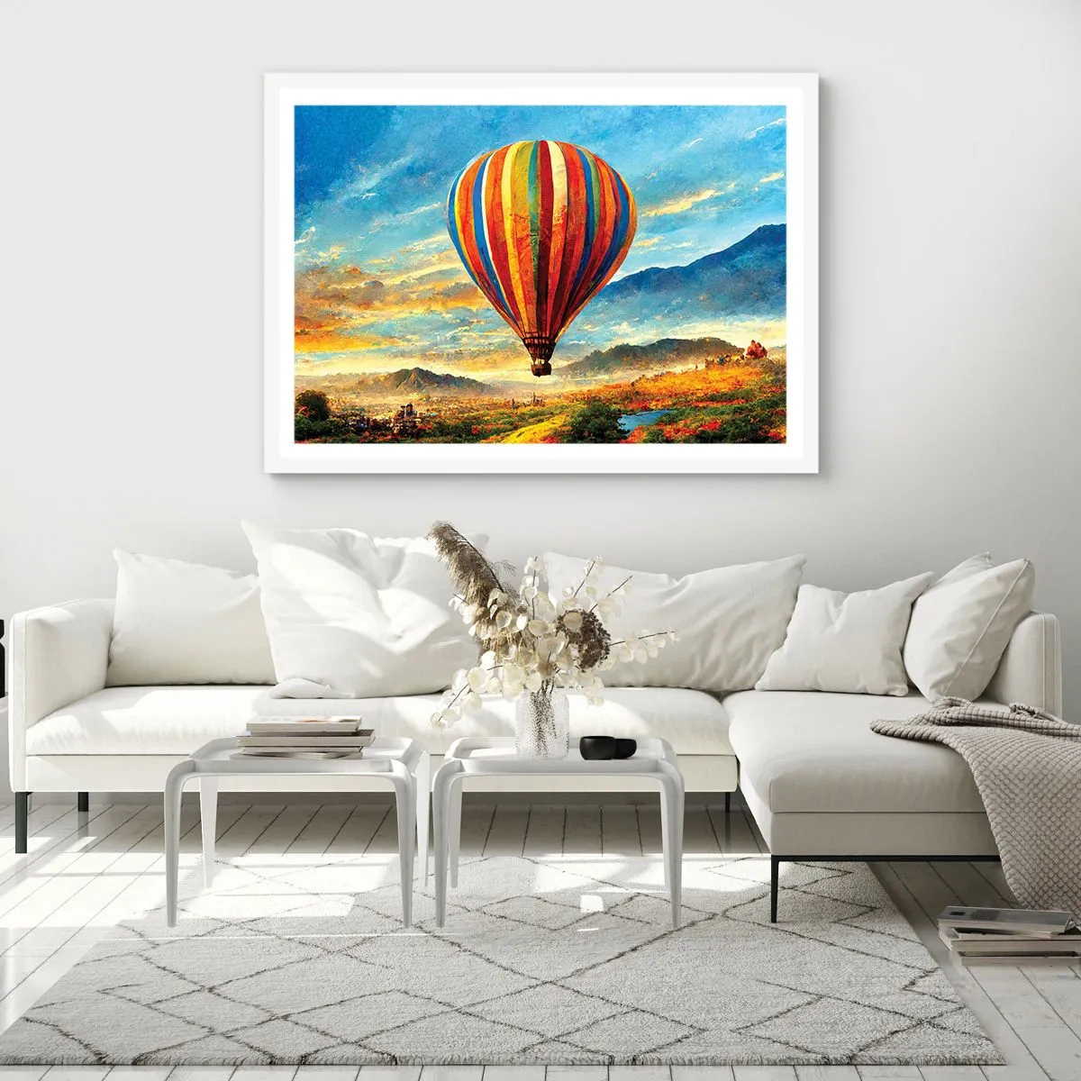 Póster en marco blanco - En silencio se ve el horizonte - 70x50 cm