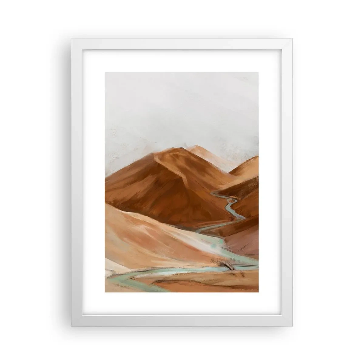 Póster en marco blanco - Ruta hacia la fuente - 30x40 cm