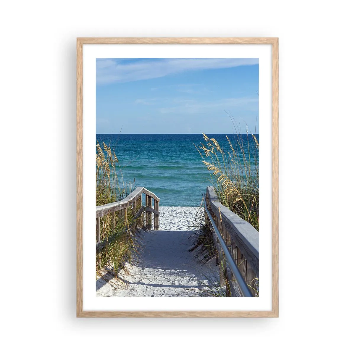 Póster en marco roble claro - En el sol, en el viento - 50x70 cm