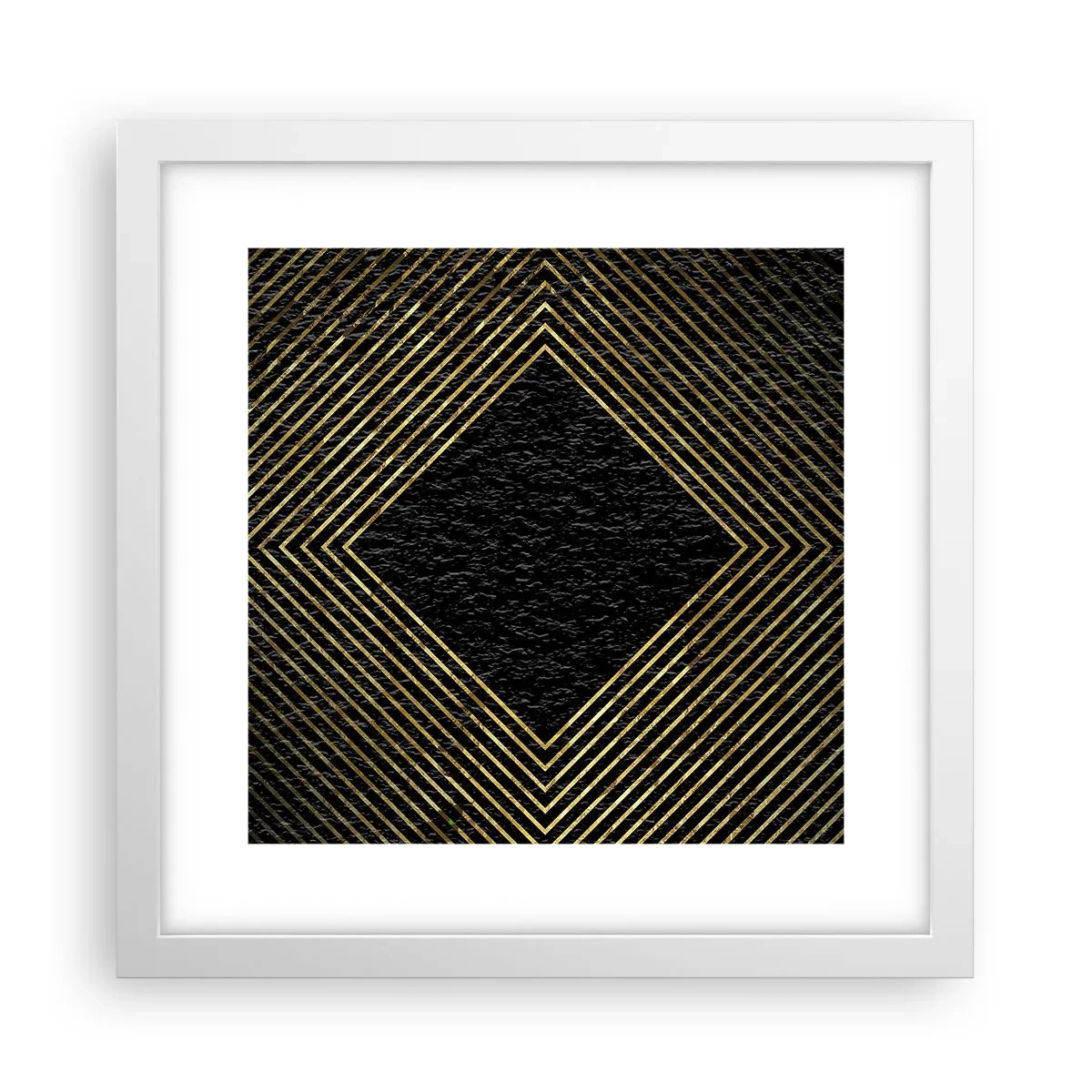 Póster en marco blanco - Geometría al estilo glamour - 30x30 cm