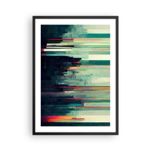 Póster en marco negro - Abstracción moderna con líneas geométricas. - 50x70cm - Ciudad futurista - Decoración de pared moderna para salón y dormitorio ARTTOR