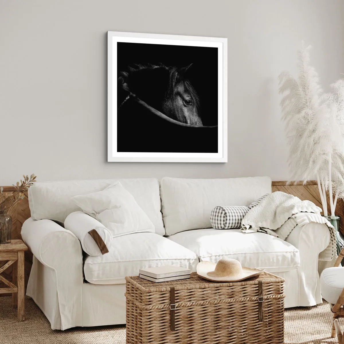 Póster en marco blanco - Príncipe negro - 30x30 cm