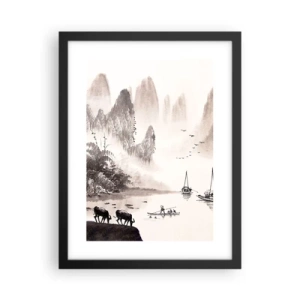 Póster en marco negro - La exótica vida cotidiana de Oriente - 30x40 cm