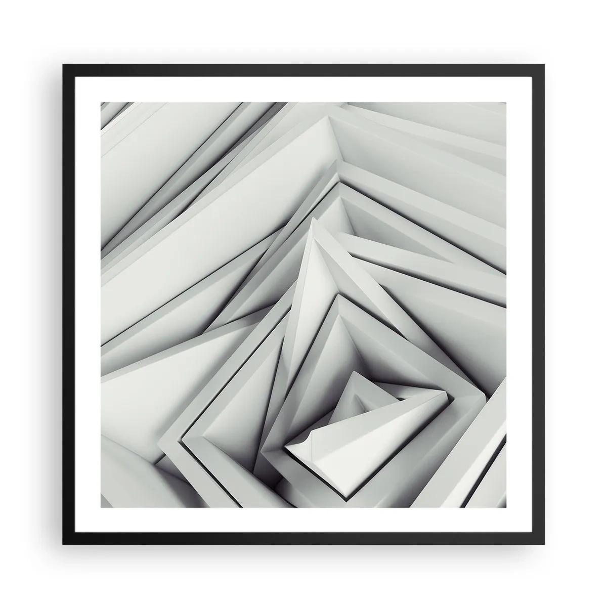 Póster en marco negro - Ángulos afilados - 60x60 cm