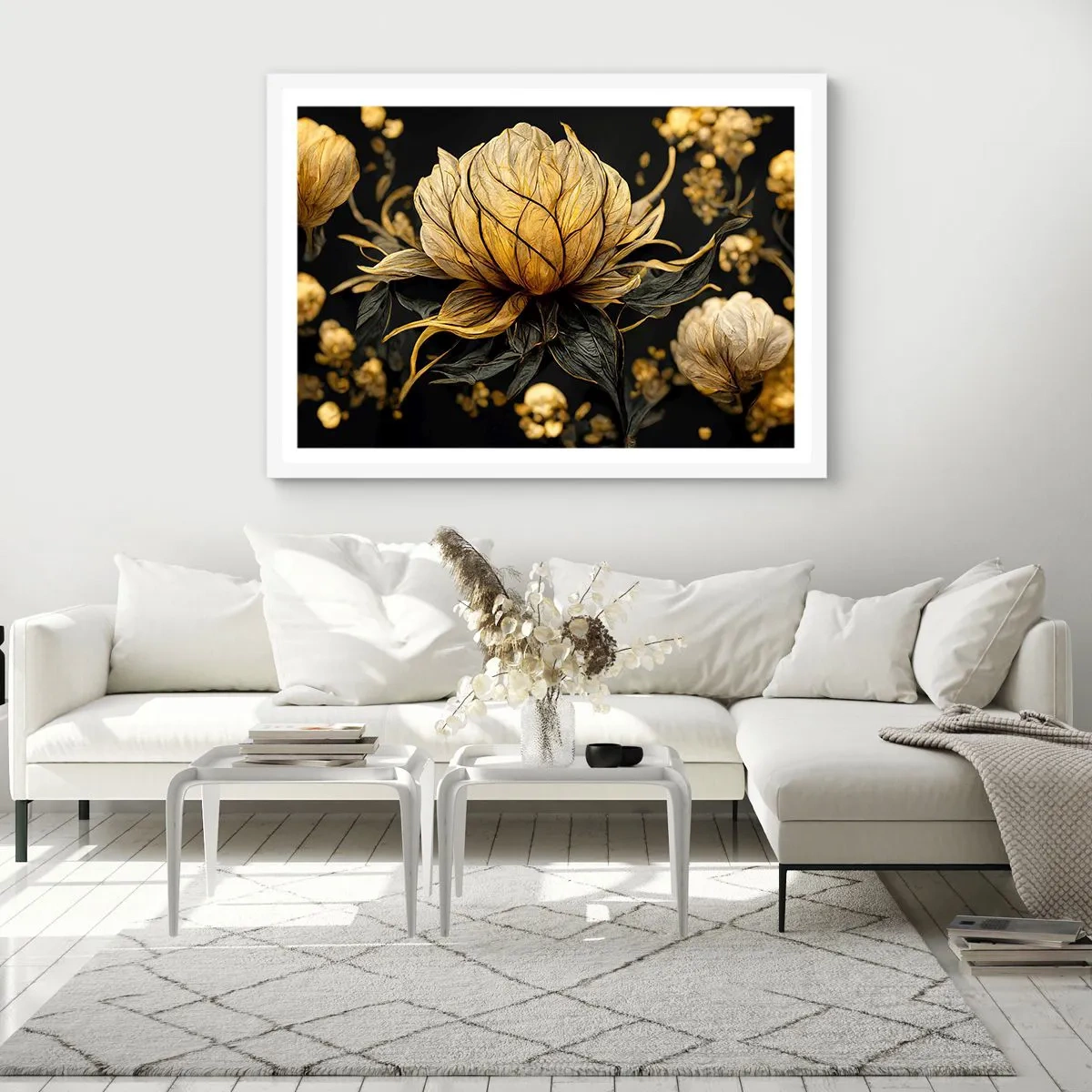 Póster en marco blanco - Sutil fragilidad - 100x70 cm