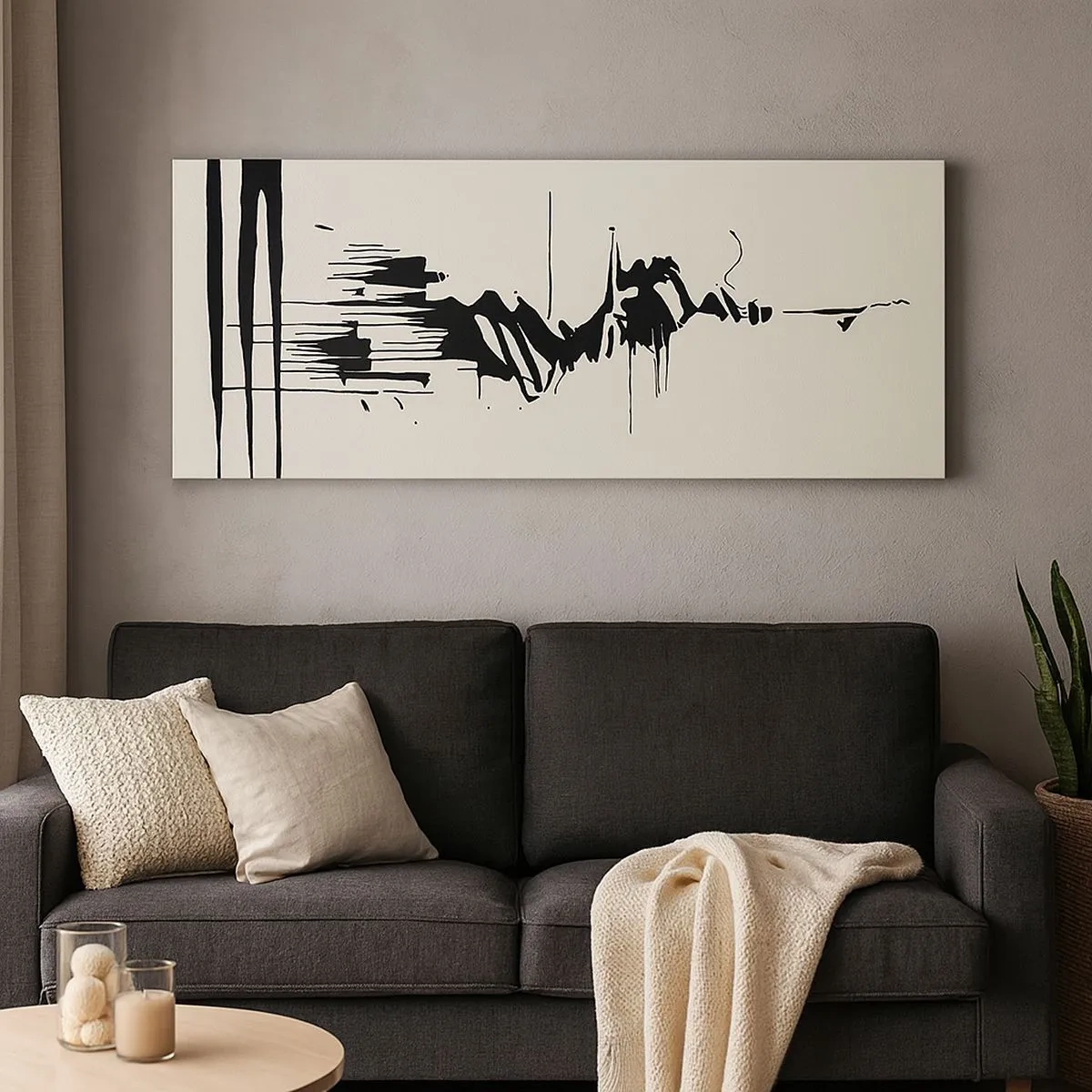 Cuadro sobre lienzo - Impresión de Imagen - Abstracción apresurada - 100x40 cm