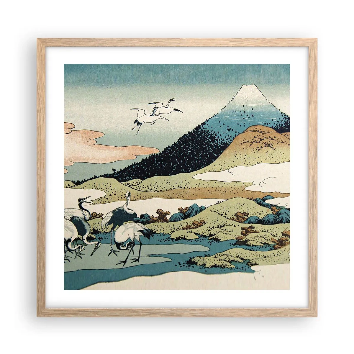 Póster en marco roble claro - Alma japonesa - 50x50 cm