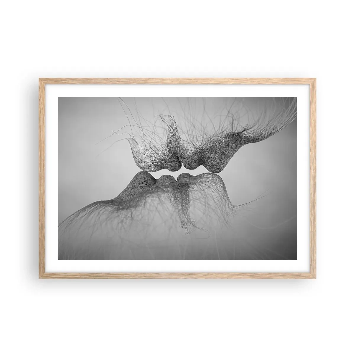 Póster en marco roble claro - Beso del viento - 70x50 cm