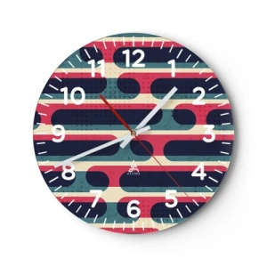 Reloj de pared - Reloj de vidrio - Profundidad y relieve - 30x30 cm