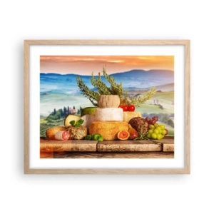 Póster en marco roble claro - La alegría de vivir italiana - 50x40 cm