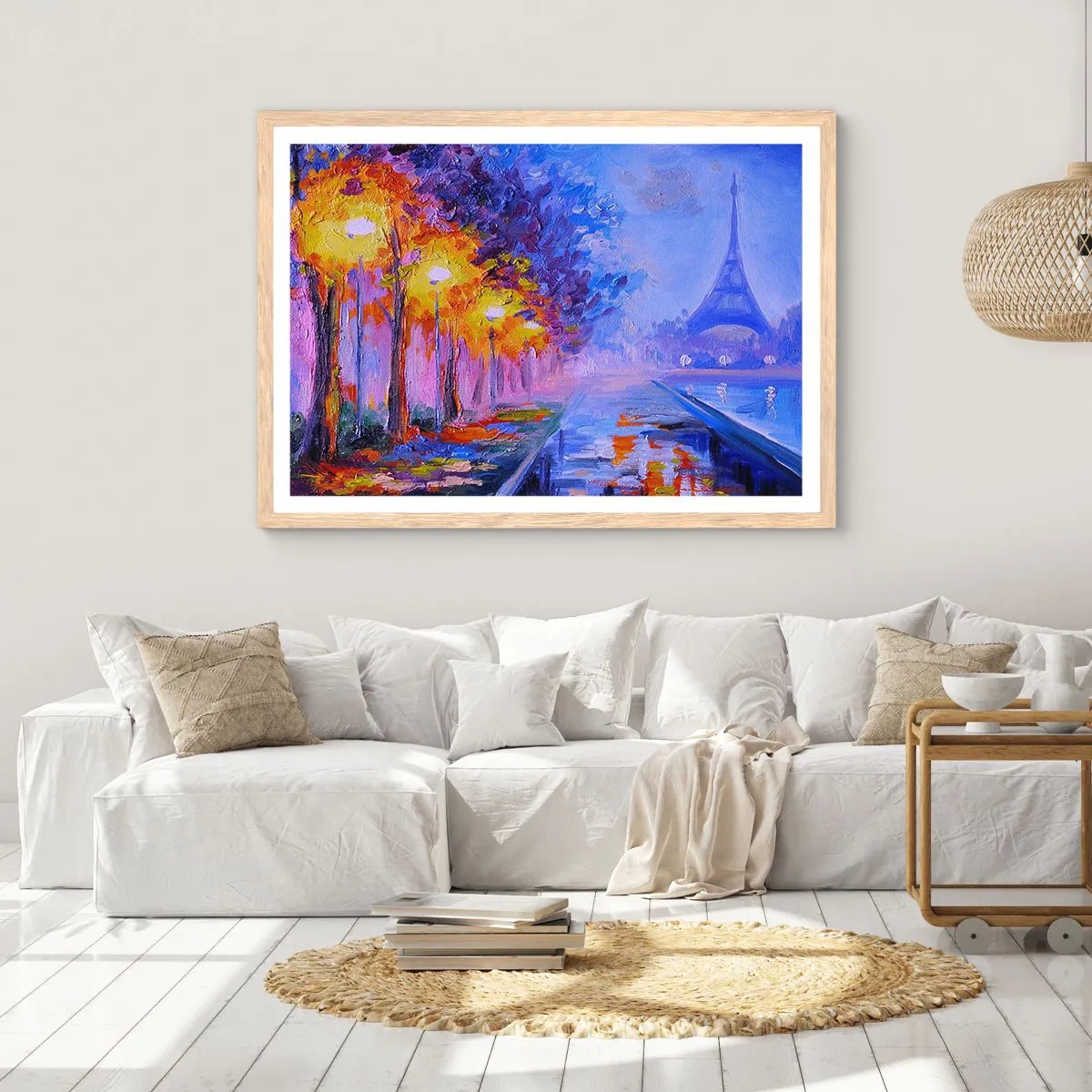 Póster en marco roble claro - Un paseo de ensueño - 100x70 cm