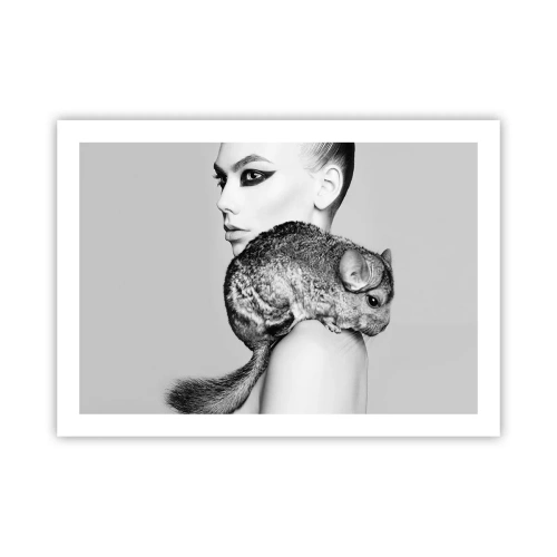 Póster - Dama con chinchilla - 70x50 cm