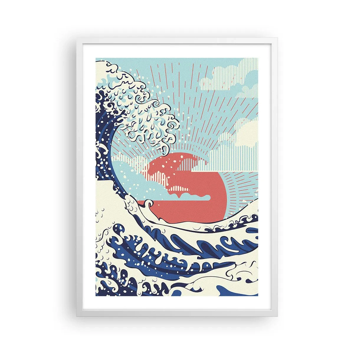 Póster en marco blanco - De inspiración japonesa - 50x70 cm