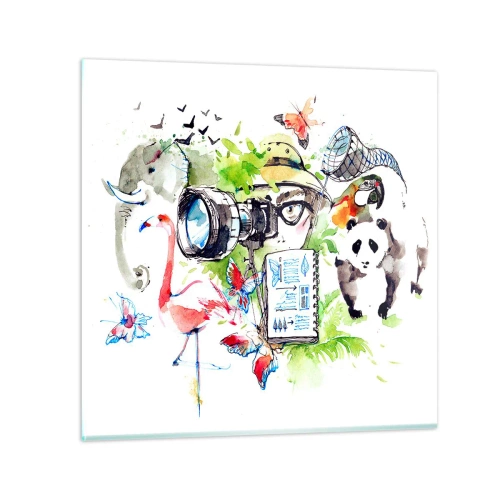 Cuadro sobre vidrio - Impresiones sobre Vidrio - En la objetivo de un viajero - 60x60 cm