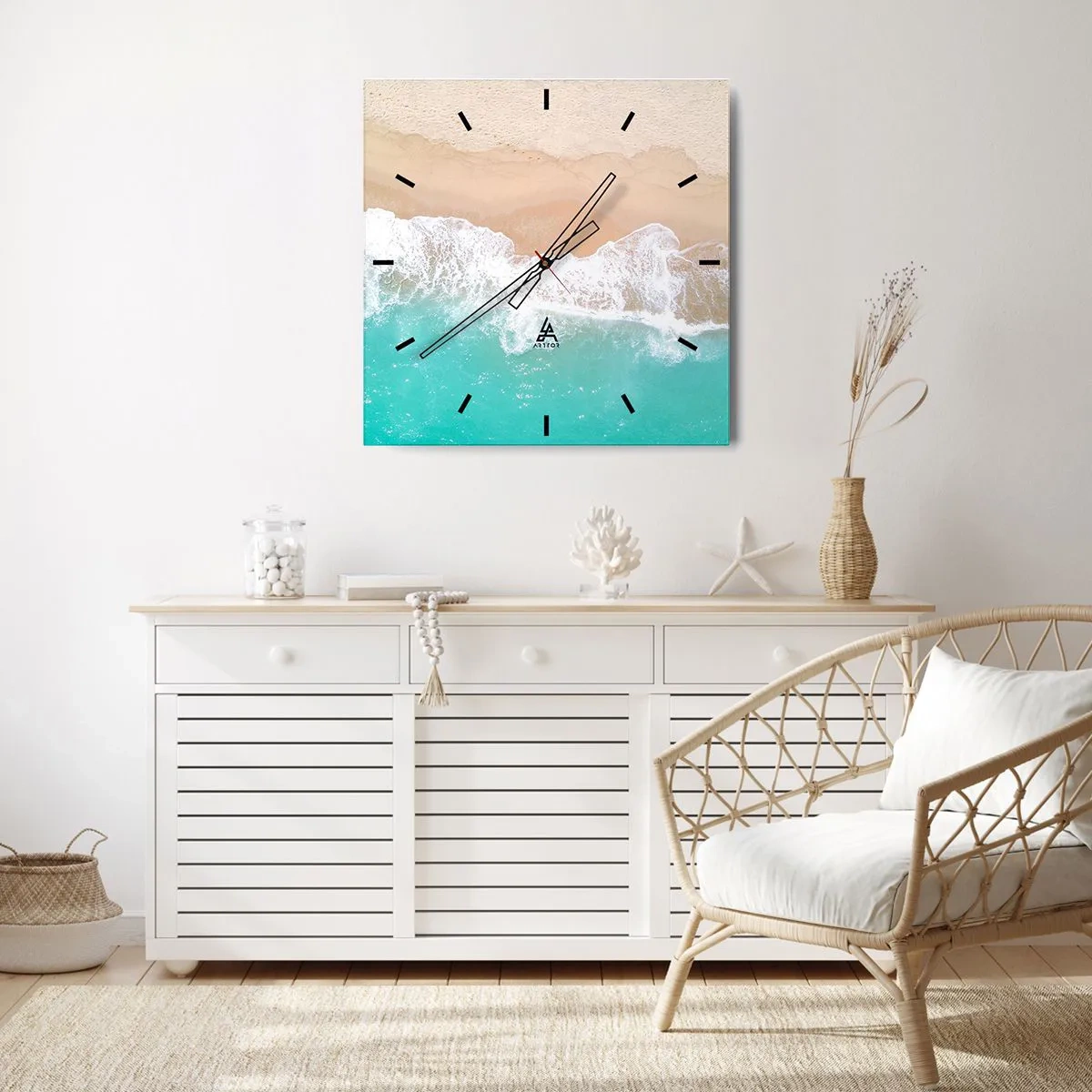 Reloj de pared - Reloj de vidrio - Un toque acariciador - 40x40 cm