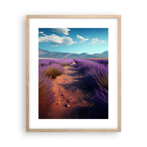 Póster en marco roble claro - Campos fragantes - 40x50 cm