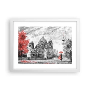 Póster en marco blanco - Reunión en Berlín - 40x30 cm