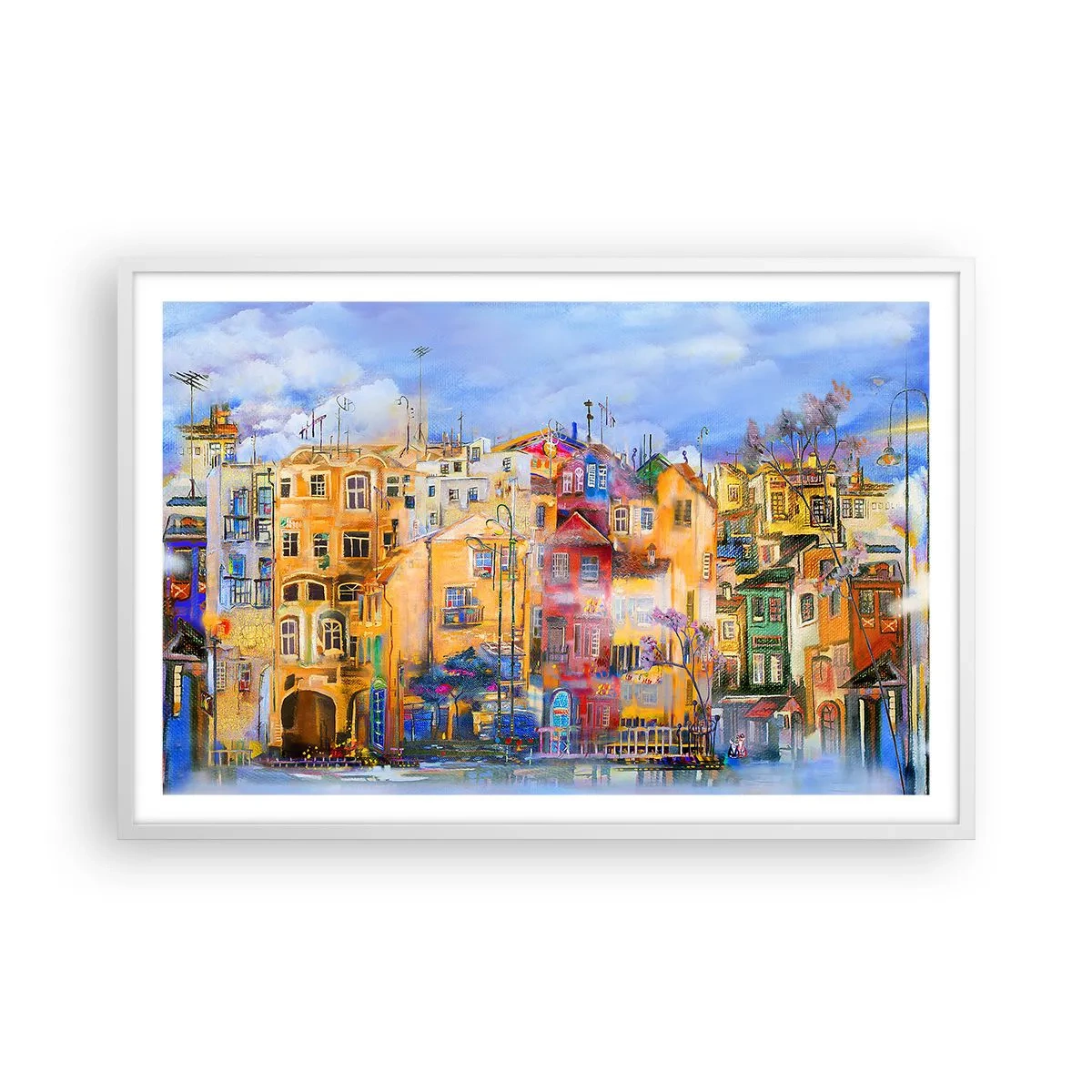 Póster en marco blanco - Estamos juntos - 91x61 cm