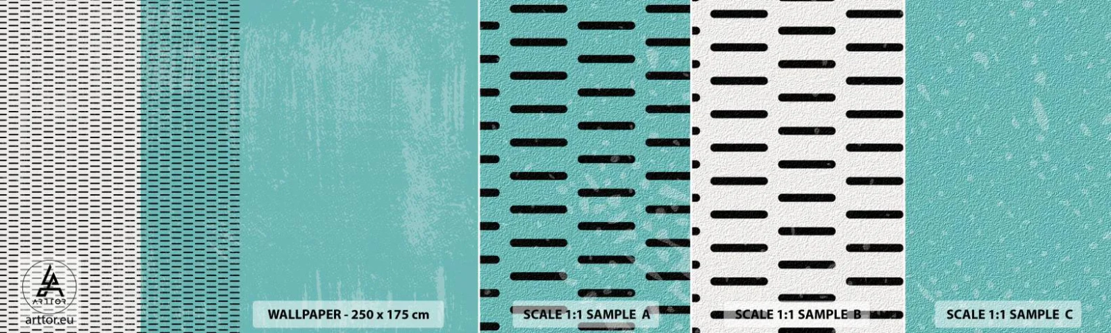 Muestra de fotomural autoadhesivo Deluxe Sticker - Composición equilibrada - Abstracción, Gráficos, Pedazo - 100x30 cm