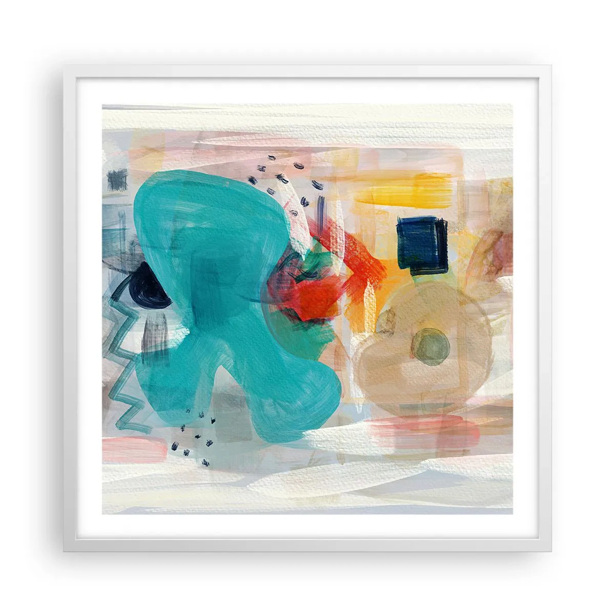 Póster en marco blanco - Un juego de colores - 60x60 cm