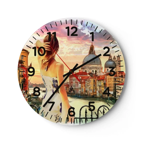 Reloj de pared - Reloj de vidrio - Escapada de fin de semana - 30x30 cm
