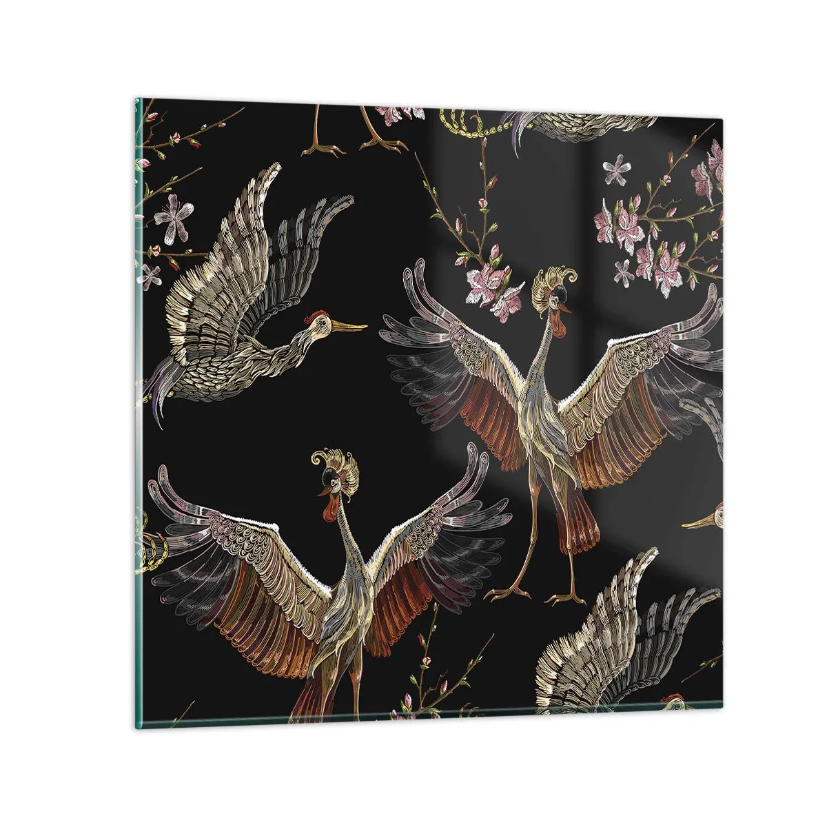 Cuadro sobre vidrio - Impresiones sobre Vidrio - Aves de cuento de hadas - 60x60 cm