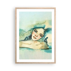 Póster en marco roble claro - ¿Soy azul? - 50x70 cm