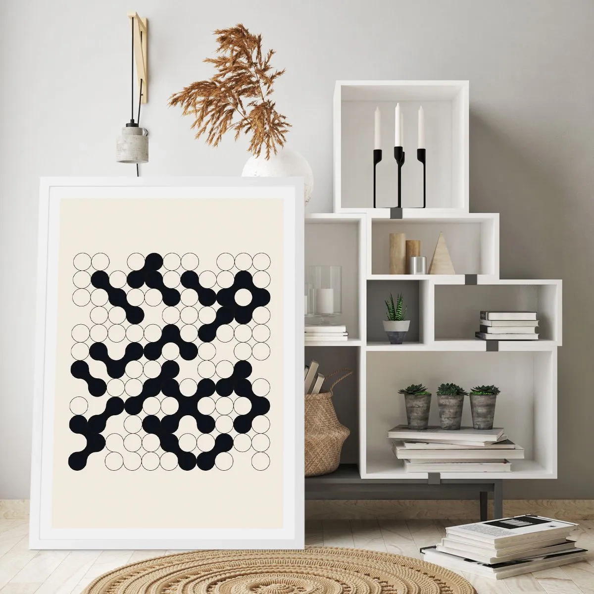 Póster en marco blanco - Juego chino - una variación - 70x100 cm