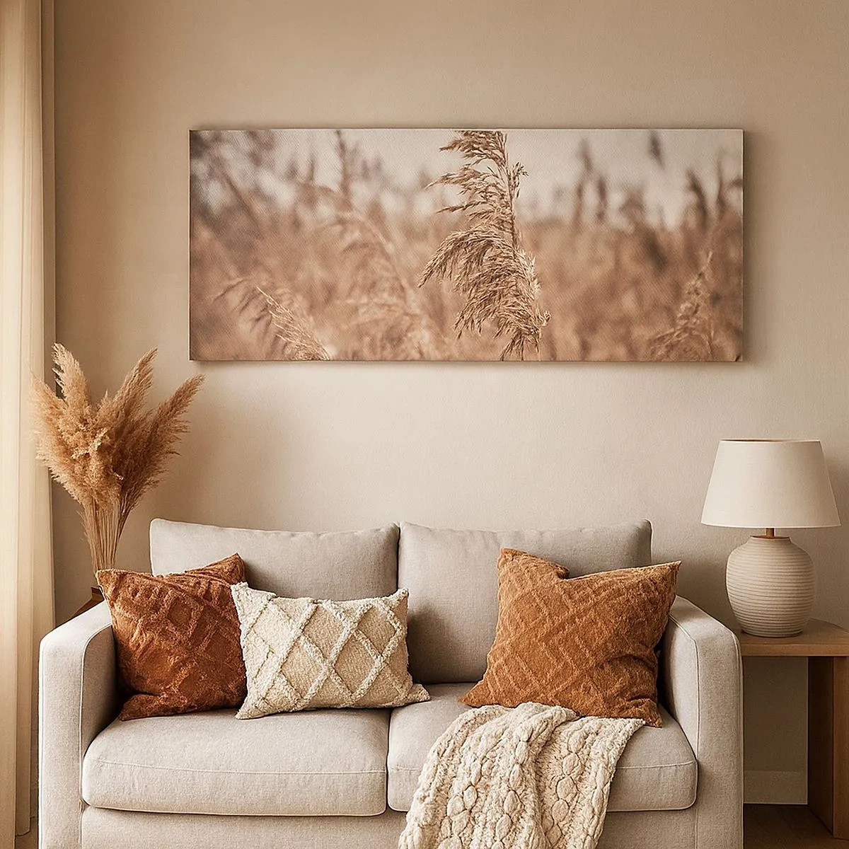 Cuadro sobre lienzo - Impresión de Imagen - El otoño ya está en los campos - 100x40 cm