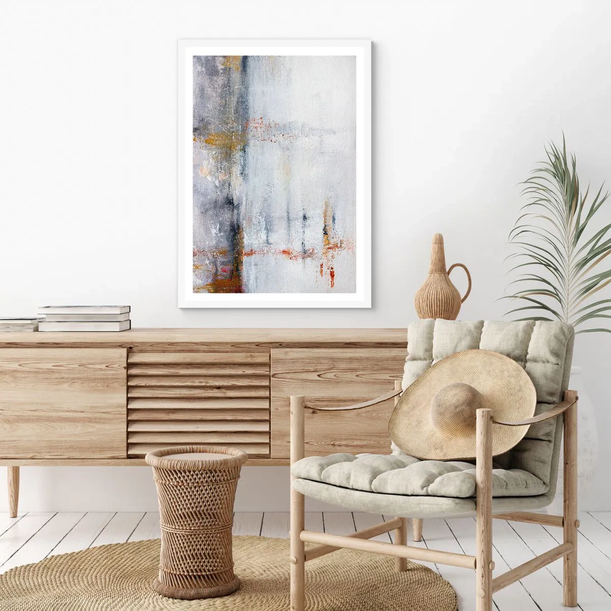 Póster en marco blanco - Tras una cortina de aire - 70x100 cm