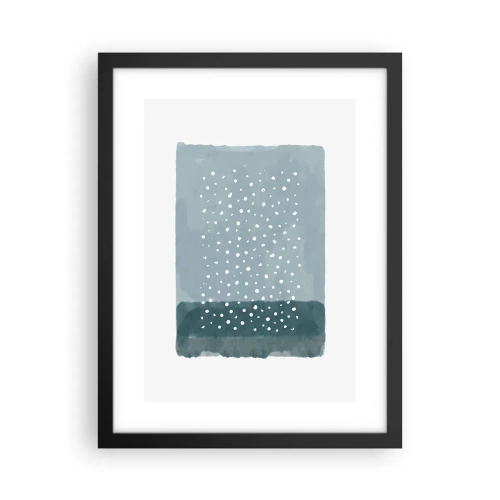 Póster en marco negro - Creación sobre azul - 30x40 cm