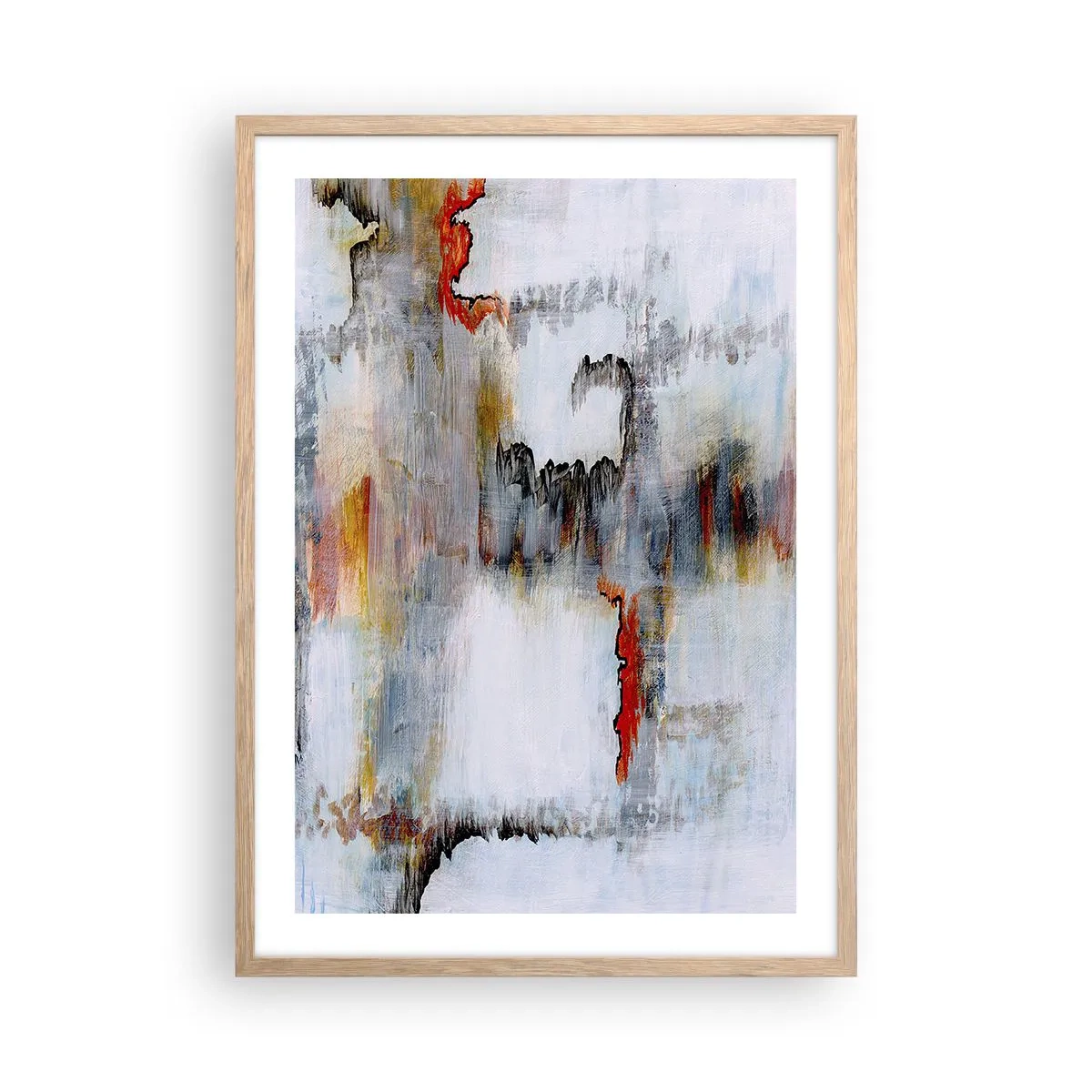 Póster en marco roble claro - Abstracto sobre el agua - 50x70 cm