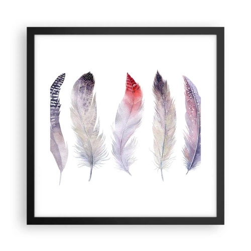 Póster en marco negro - Suave como la niebla de muchos colores - 40x40 cm