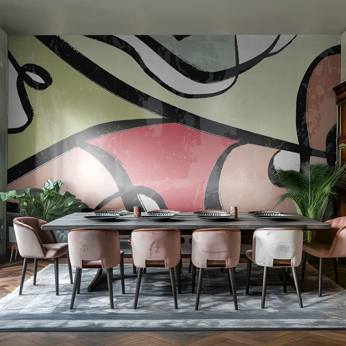 Fotomural Premium Canvas - Piruetas entre colores - Abstracción, Pedazo, Moderno - 200x140 cm