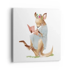 Cuadro sobre lienzo - Impresión de Imagen - Léeme un cuento, mamá - 30x30 cm