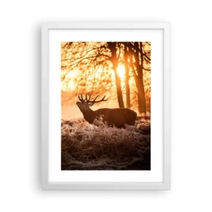 Póster en marco blanco - El sueño de un cazador - 30x40 cm