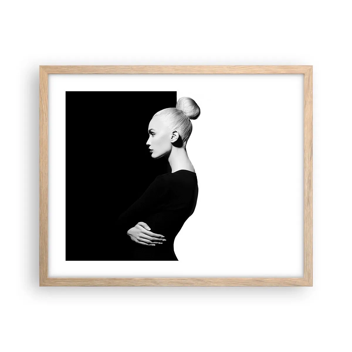 Póster en marco roble claro - Simplemente femenina - 50x40 cm