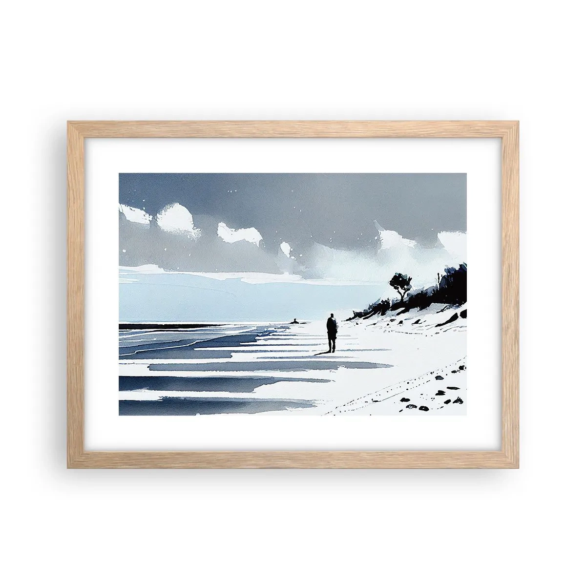 Póster en marco roble claro - Solo conmigo mismo - 40x30 cm
