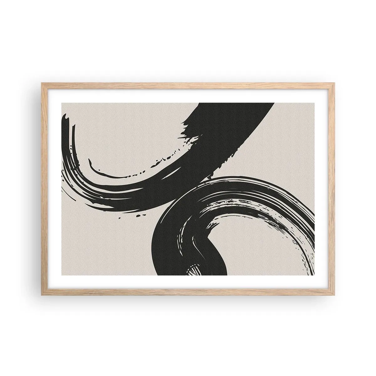 Póster en marco roble claro - Barrido y circular - 70x50 cm