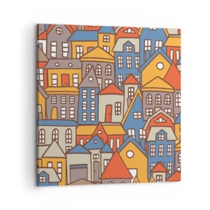 Cuadro sobre lienzo - Impresión de Imagen - Casa tras casa - 60x60 cm