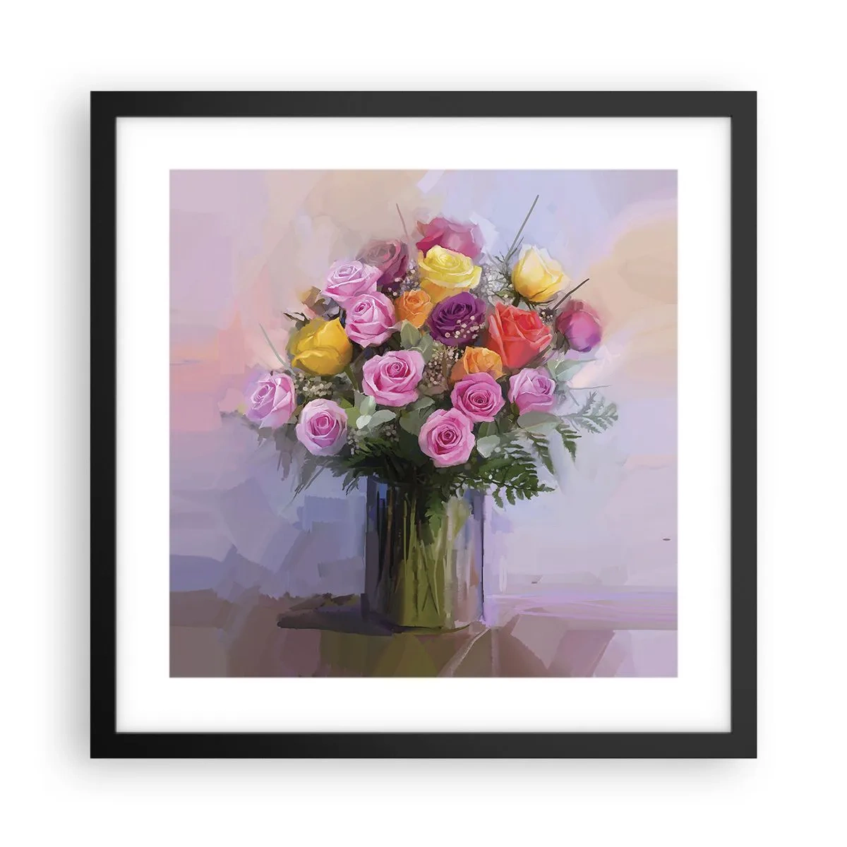 Póster en marco negro - Belleza inmortalizada - 40x40 cm